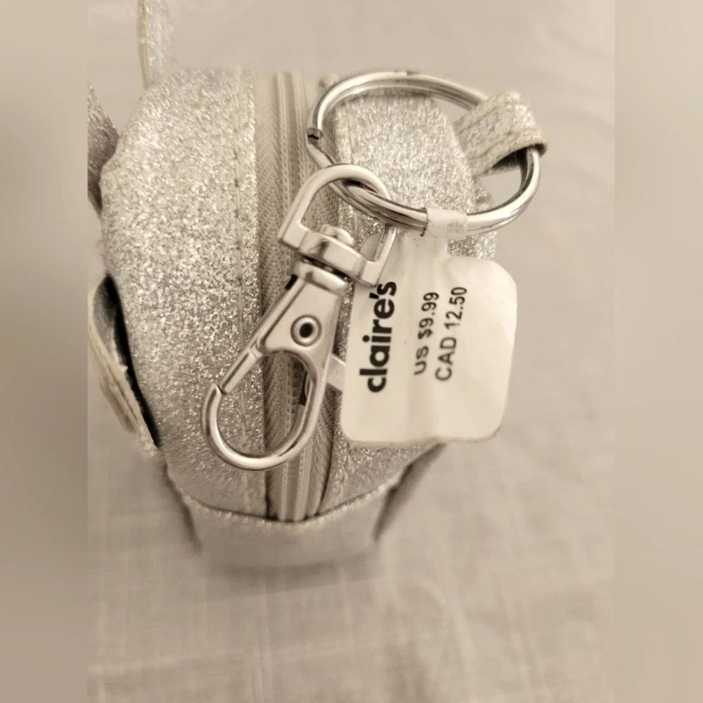 NWT-Claire's Glitter Unicorn Change Purse Mini Backpack With Key chain